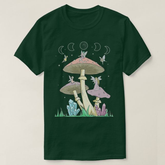 Camiseta Fairycore Aestética Fairy Core Grunge Mushroom Moo (Frente do Design)