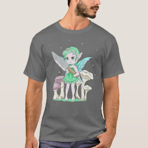 Camiseta Fairycore Aestética Kawaii Fairy Segurando A Faca