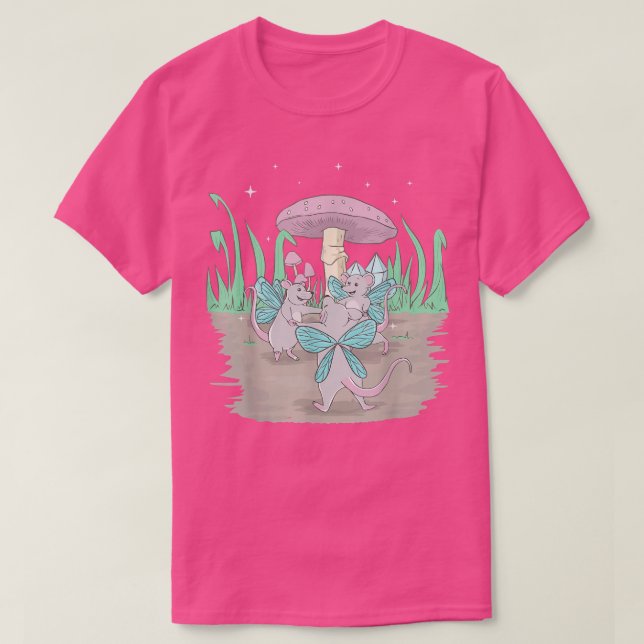 Camiseta Fairycore Aestético Fairy Dancing Rats E Um Musher (Frente do Design)
