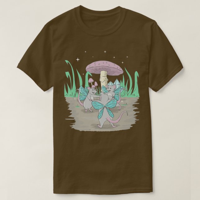 Camiseta Fairycore Aestético Fairy Dancing Rats E Um Musher (Frente do Design)
