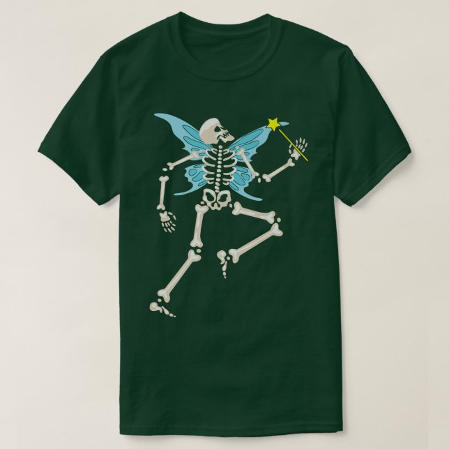 Camiseta Fairycore Aesthetic Skeleton Fairy Grunge Goth  (Frente do Design)