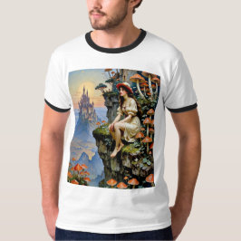 Camiseta Fairycore Girl Cliffside Mushroom Castle Shirt