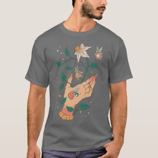 Camiseta Fairycore Mystical Fantasy Flor Natural Cottagecor