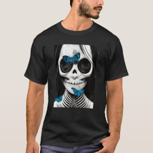 Camiseta Fairycore Skull Butterfly assustadora grunge gótic
