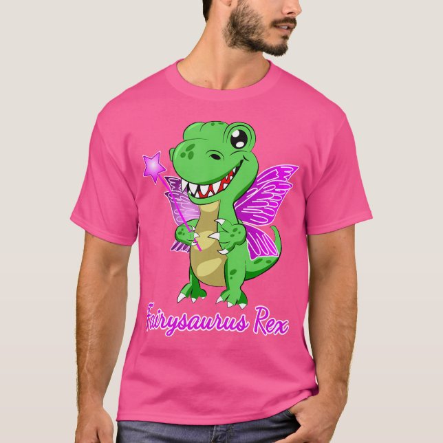 Camiseta Fairysaurus Rex Cute T Rex Com Asas Fadas (Frente)