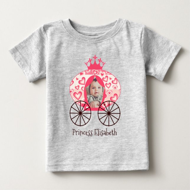 Camiseta Fairytale Royal Princess Carruagem Girl Birthday (Frente)