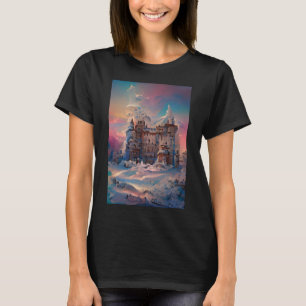 Camiseta Fairytale World, Castle de inverno, Castelo de Nev