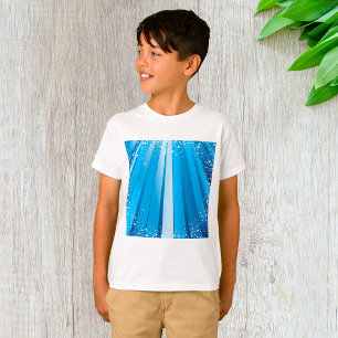 Camiseta Faísca de Starburst Azul com Raios Luminosos
