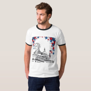 Camiseta Faíscas douradas de julho branco
