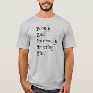 Camiseta FAITH Acrônimo e Versículo Bíblico