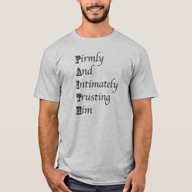 Camiseta FAITH Acrônimo e Versículo Bíblico (Frente)