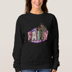 Camiseta Faith Cross Christian Jesus Leopard Cross Para Hom