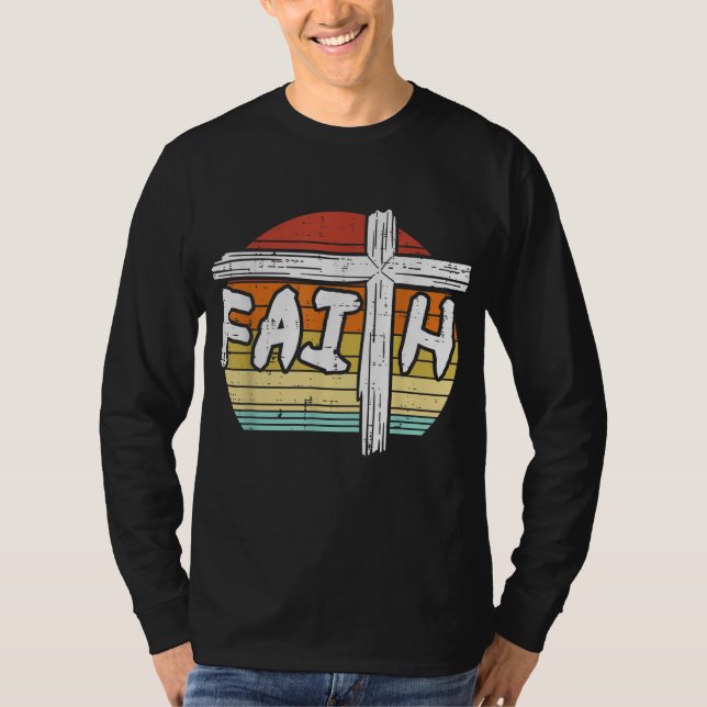 Camiseta Faith Cross Sunset Religião Jesus Cristão M (Frente)