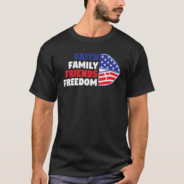 Camiseta Faith Family Amigos Liberdade 4 De Julho (Frente)