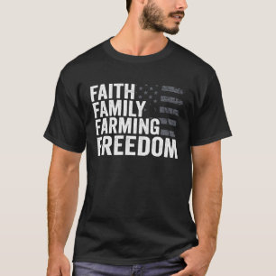 Camiseta Faith Family Farming Freedom USA Flag Christian Fa