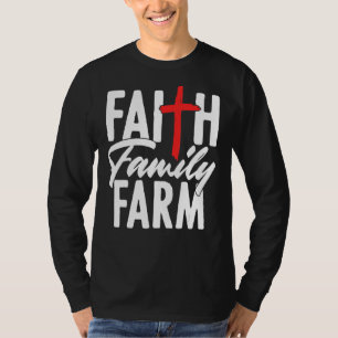 Camiseta Faith Family Fazenda Religiosa Christian Farmer Ra