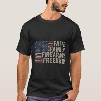 Camiseta Faith Family Firearm _amp_ Freedom - American Fla