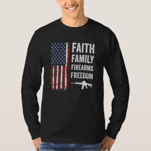 Camiseta Faith Family Firearm & Freedom Patriotic Usa Pro