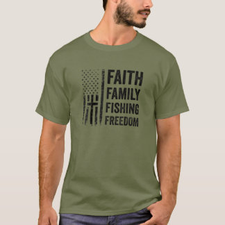 Camiseta Faith Family Fisheries Freedom - Funny USA Flag Ba