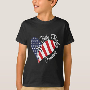 Camiseta Faith Family Freedom Heart Christian Patriotic 4th