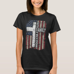 Camiseta Faith Family Freedom Patriotic Christian Vintage U