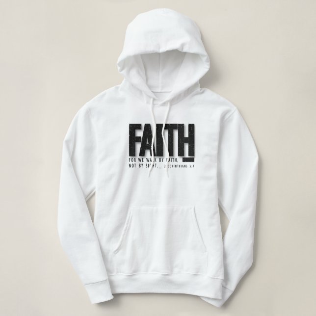 Camiseta Faith Hoodie Christian Sweatshirt com Bíblia Verse (Frente do Design)