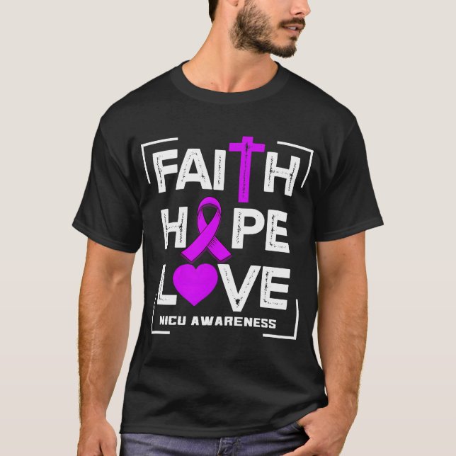 Camiseta Faith Hope ama a consciência da NICU (Frente)