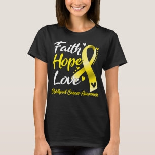 Camiseta Faith Hope ama a consciência do Cancer infantil