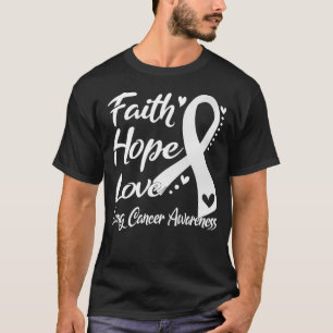Camiseta Faith Hope Ama a Consciência do Cancer Pulmonar