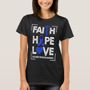 Camiseta Faith Hope ama a prevenção do abuso infantil