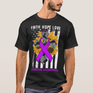 Camiseta Faith Hope Ama A Sensibilização Para A Sobredosage