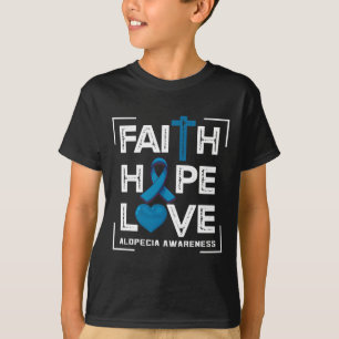 Camiseta Faith Hope ama Alopecia Consciência 1