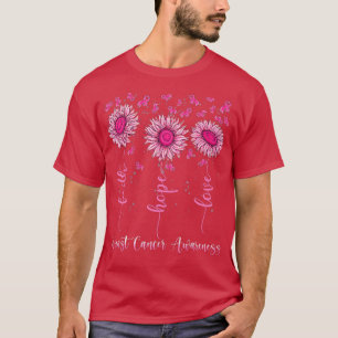 Camiseta Faith Hope ama Awarenes do Cancer de Fita Rosa