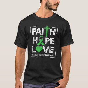 Camiseta Faith Hope ama Bile Duct Cancer Sensibilização par