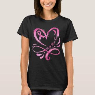 Camiseta Faith Hope ama Cancer de Fita Rosa
