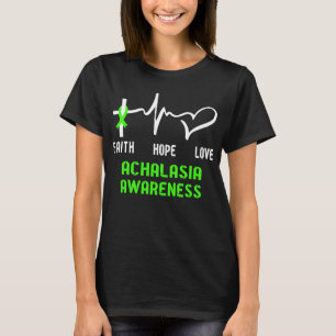 Camiseta Faith Hope ama Consciência da Achalasia