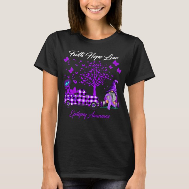 Camiseta Faith Hope ama Consciência da Epilepsia (Frente)