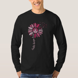Camiseta Faith Hope ama Consciência do Cancer de Girassol