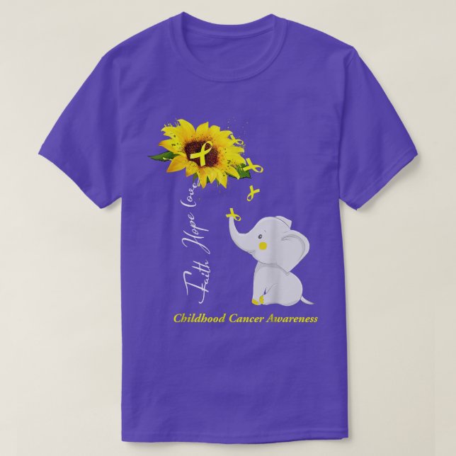 Camiseta Faith Hope ama Consciência do Cancer infantil 1651 (Frente do Design)