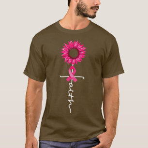 Camiseta Faith Hope ama Consciência Girassol Friso Rosa Fri