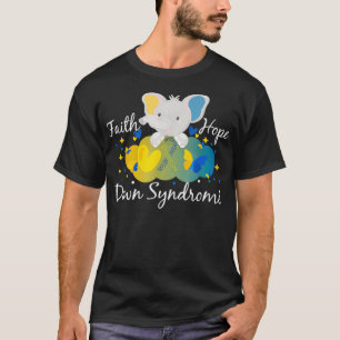 Camiseta Faith Hope ama Conscientização da Síndrome de D