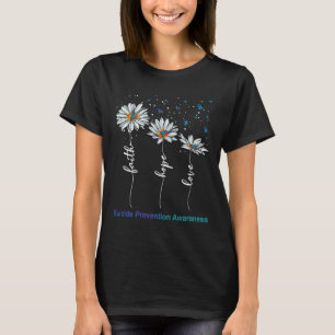 Camiseta Faith Hope ama Daisy Suicídio Prevenção Consciênci