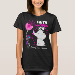 Camiseta Faith Hope ama elefante de consciência do Cancer d