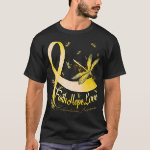 Camiseta Faith Hope ama Endometriose Sensibilização Dragonf