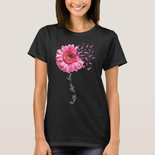 Camiseta Faith Hope ama Fatiga Rosa Fita Fita Friso Cama