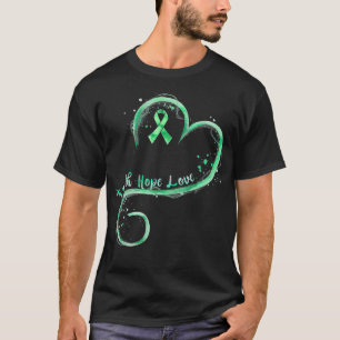 Camiseta Faith Hope ama Fita Verde Saúde Mental Awarene