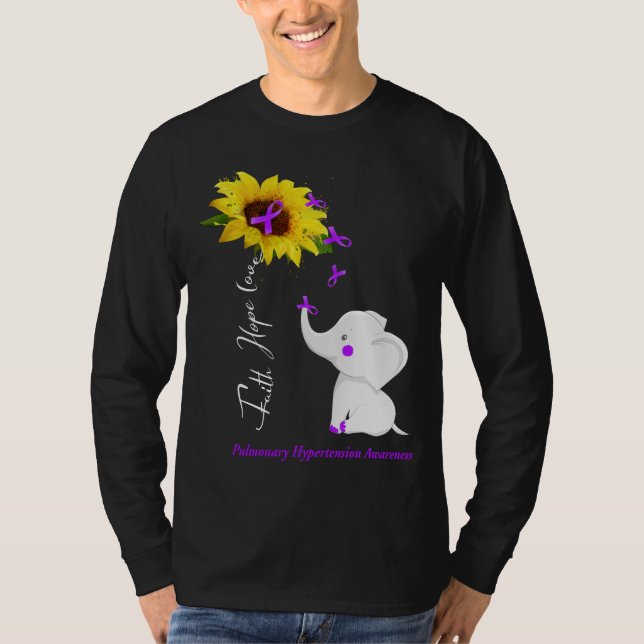 Camiseta Faith Hope ama Hipertensão Pulmonar Sensibilização (Frente)