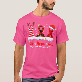 Camiseta Faith Hope ama HIV Sida Consciencialização Natal R