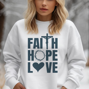 Camiseta Faith Hope ama Jesus Religião Cristã