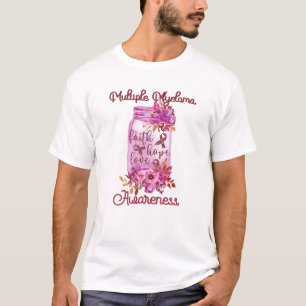 Camiseta Faith Hope ama Múltiplo Mieloma Sensibilização 
